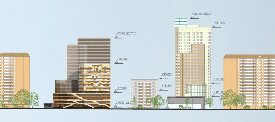 Проект офисно-досугового центра на месте к-та 